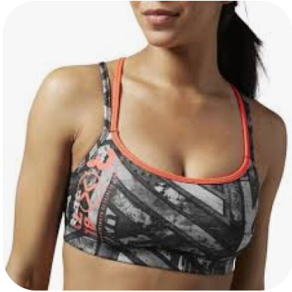 Reebok Strappy Supportive No Wire Sports Bra, Medium - Picture 1 of 9